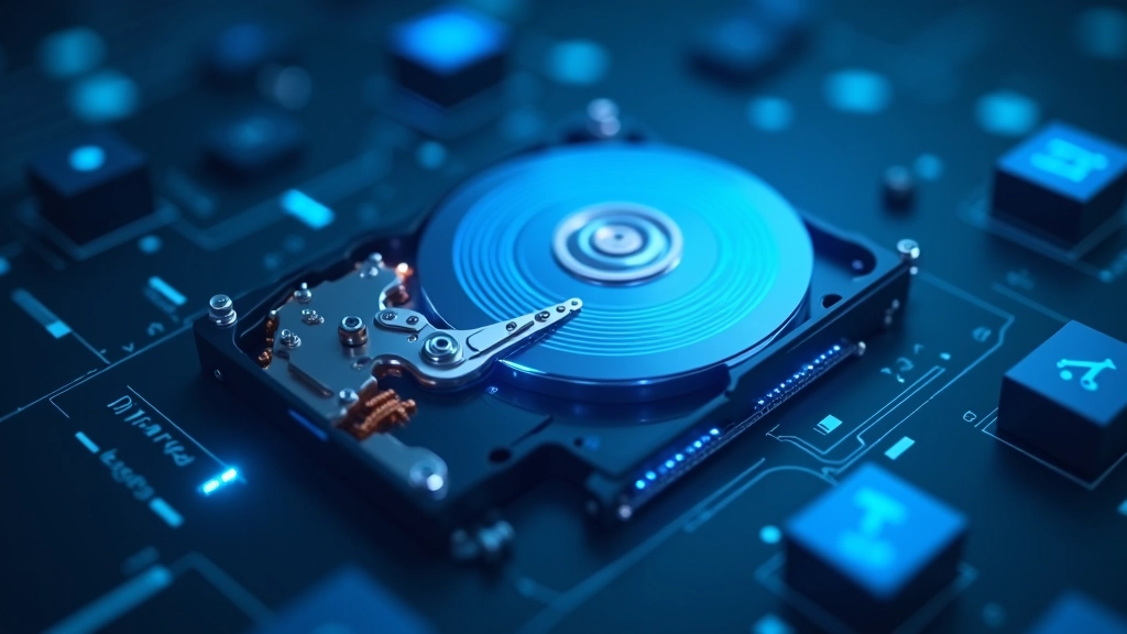 Diagrama técnico mostrando estrutura de armazenamento de dados em disco rígido com setores marcados