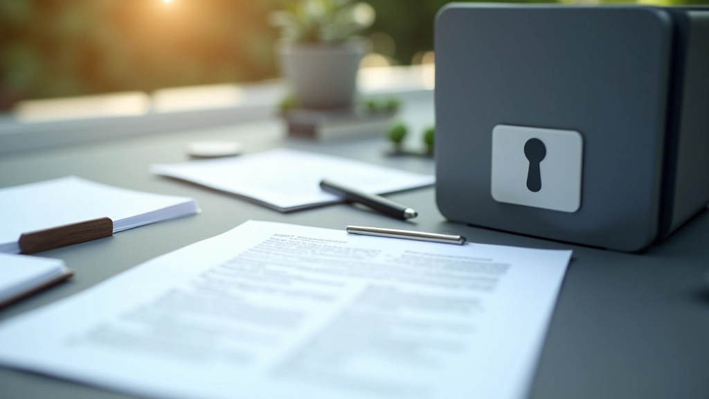Documentos importantes e pasta arquivo sobre superfície de trabalho