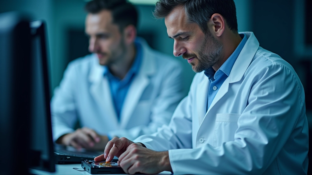 Serviço profissional de recuperação de dados em laboratório especializado com equipamentos técnicos