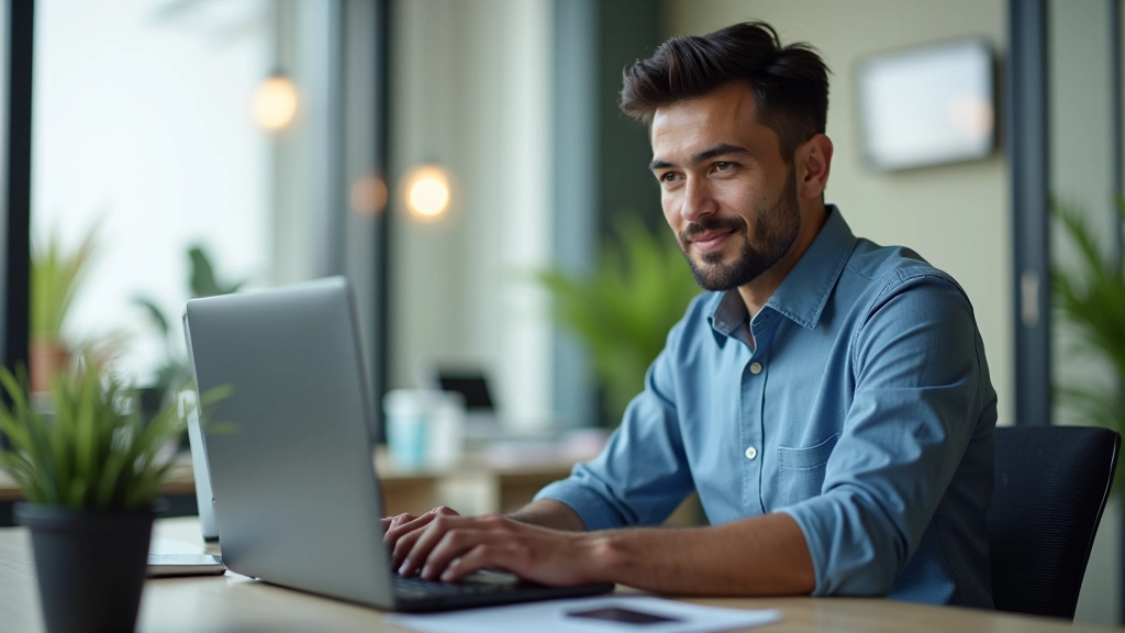 Pessoa digitando em um laptop com ícones de segurança de dados flutuando acima da tela, representando proteção e segurança de arquivos