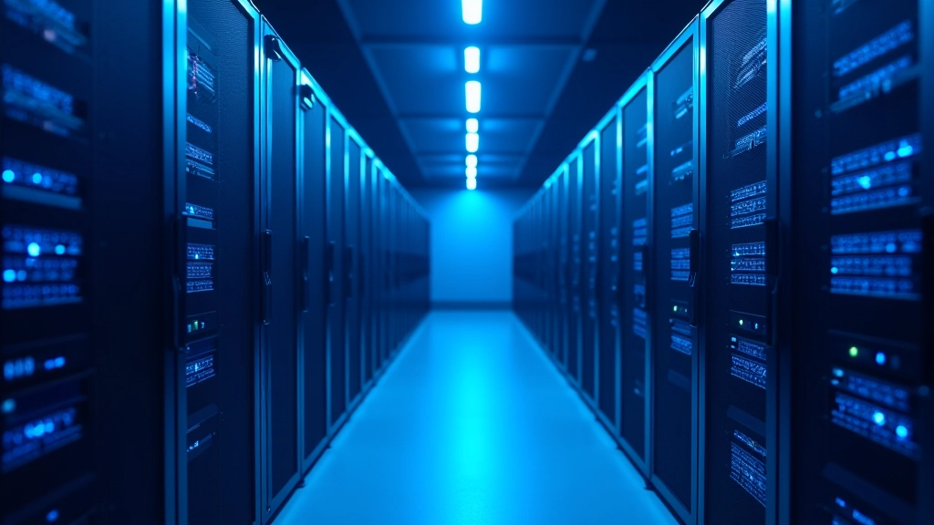 Ambiente de servidor com drives de backup organizados em rack profissional